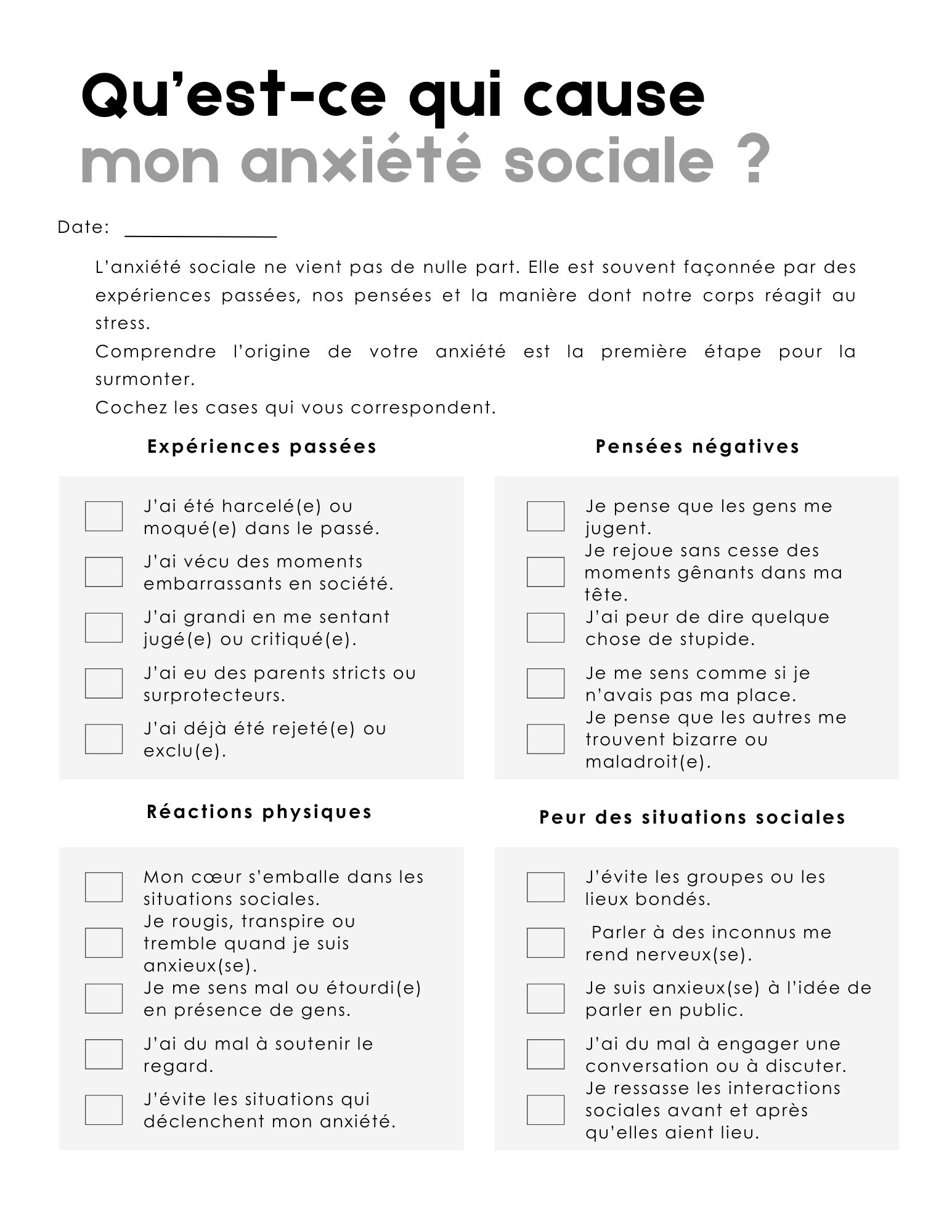 Cahier d'exercices pour soulager l'anxiété sociale – Image 2